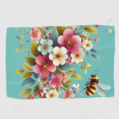 Farbenfrohe, Frühlings-/Blütenbiene Golfhandtuch (Horizontal)