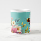 Farbenfrohe, Frühlings-/Blütenbiene Jumbo-Tasse (Vorderseite)