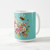 Farbenfrohe, Frühlings-/Blütenbiene Kaffeetasse (VorderseiteRechts)