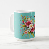Farbenfrohe, Frühlings-/Blütenbiene Kaffeetasse (Vorderseite Links)