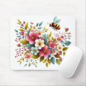 Farbenfrohe, Frühlings-/Blütenbiene Mousepad (Mit Mouse)