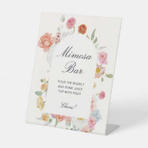 Farbenfrohe Frühlingsblumen Arch Mimosa Bar Sockelschild