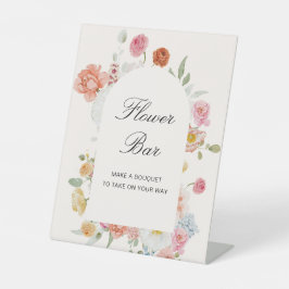 Farbenfrohe Frühlingsblumen Blume Bar Sockelschild