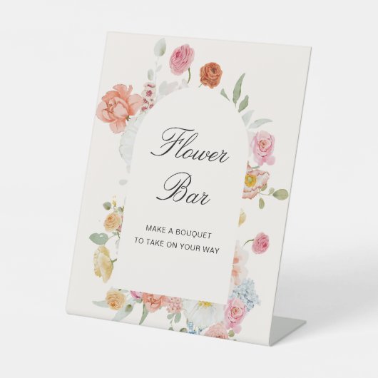 Farbenfrohe Frühlingsblumen Blume Bar Sockelschild (Vorderseite)