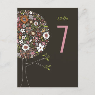 Farbenfrohe Frühlingsblumen Chic Pop Tree Tischnum Postkarte