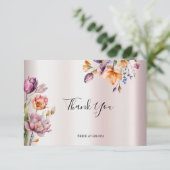 Farbenfrohe Frühlingsblumen Danke, Card Dankeskarte (Stehend Vorderseite)