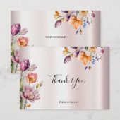 Farbenfrohe Frühlingsblumen Danke, Card Dankeskarte (Vorne/Hinten)