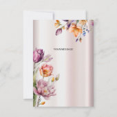 Farbenfrohe Frühlingsblumen Danke, Card Dankeskarte (Rückseite)