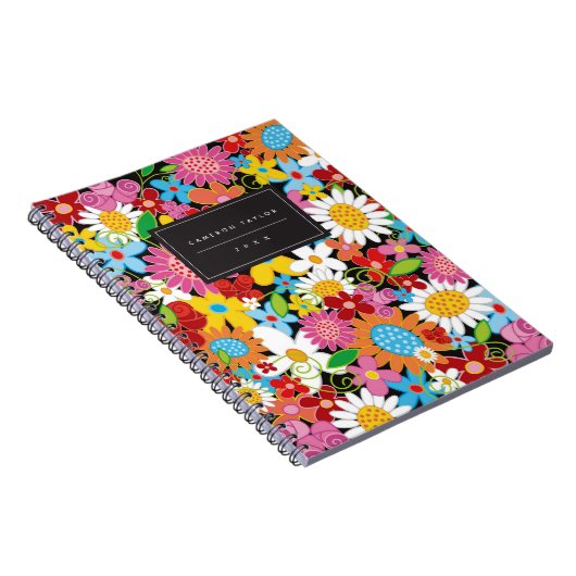 Farbenfrohe Frühlingsblumen Garden Custom Notebook Notizblock (Rechte Seite)