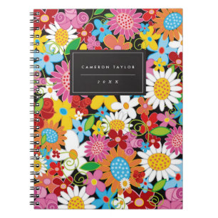 Farbenfrohe Frühlingsblumen Garden Custom Notebook Notizblock