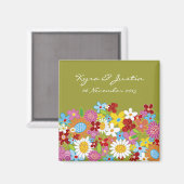Farbenfrohe Frühlingsblumen Gartenschick Save the Magnet (Vorderseite/Rückseite)