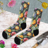 Farbenfrohe Frühlingsblumen Gemusterter Garten Lov Socken