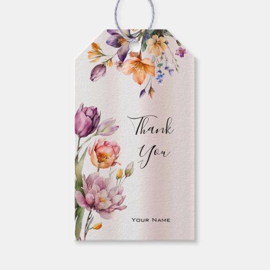 Farbenfrohe Frühlingsblumen - Geschenk-Tag Geschenkanhänger (Vorderseite)