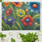Farbenfrohe Frühlingsblumen Geschirrtuch (Gefaltet)