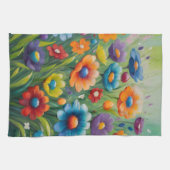 Farbenfrohe Frühlingsblumen Geschirrtuch (Horizontal)