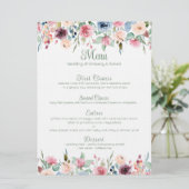 Farbenfrohe Frühlingsblumen grenzen Einladung (Stehend Vorderseite)