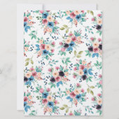 Farbenfrohe Frühlingsblumen grenzen Einladung (Rückseite)