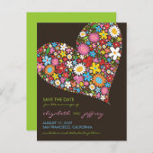 Farbenfrohe Frühlingsblumen Herzliche Liebe Save t Ankündigungspostkarte (Vorne/Hinten)