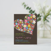 Farbenfrohe Frühlingsblumen Herzliche Liebe Save t Ankündigungspostkarte (Stehend Vorderseite)