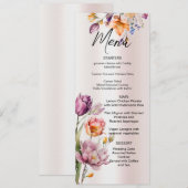 Farbenfrohe Frühlingsblumen Hochzeitsmenü Menükarte (Vorne/Hinten)
