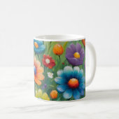 Farbenfrohe Frühlingsblumen Kaffeetasse (VorderseiteRechts)