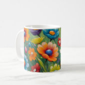 Farbenfrohe Frühlingsblumen Kaffeetasse (Vorderseite Links)