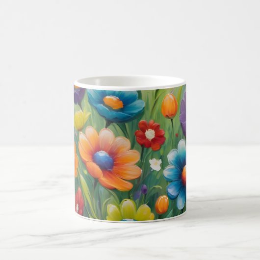 Farbenfrohe Frühlingsblumen Kaffeetasse (Mittel)