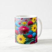 Farbenfrohe Frühlingsblumen Kaffeetasse (VorderseiteRechts)
