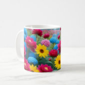 Farbenfrohe Frühlingsblumen Kaffeetasse (Vorderseite Links)