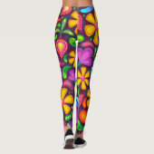 farbenfrohe Frühlingsblumen Leggings (Rückseite)