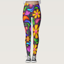 farbenfrohe Frühlingsblumen Leggings