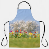 Farbenfrohe Frühlingsblumen mit Tulpen und Affodie Schürze (Vorderseite)