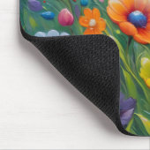 Farbenfrohe Frühlingsblumen Mousepad (Ecke)