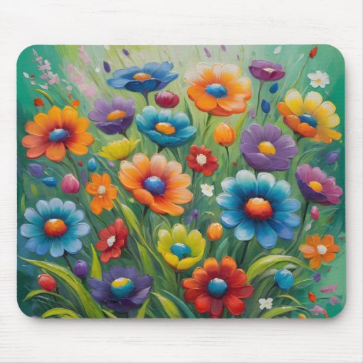 Farbenfrohe Frühlingsblumen Mousepad (Vorne)