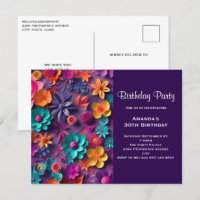 Farbenfrohe Frühlingsblumen Muster Geburtstag einl