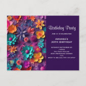 Farbenfrohe Frühlingsblumen Muster Geburtstag einl Postkarte (Vorderseite)