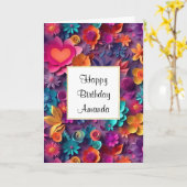 Farbenfrohe Frühlingsblumen Muster Geburtstag Karte (Gelbe Blume)