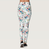 Farbenfrohe Frühlingsblumen Muster Leggings (Rückseite)
