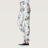 Farbenfrohe Frühlingsblumen Muster Leggings (Links)