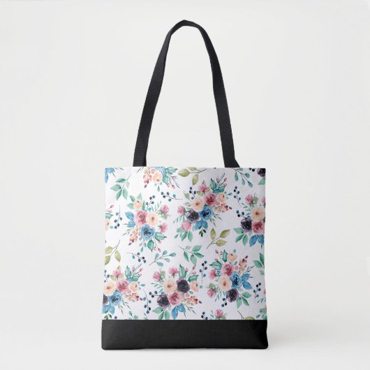 Farbenfrohe Frühlingsblumen Muster Tasche (Vorderseite)