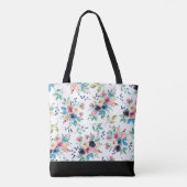 Farbenfrohe Frühlingsblumen Muster Tasche (Rückseite)