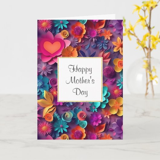 Farbenfrohe Frühlingsblumen Muttertag Karte (Gelbe Blume)