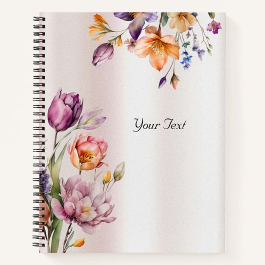 Farbenfrohe Frühlingsblumen-Notebook Notizblock (Vorderseite)