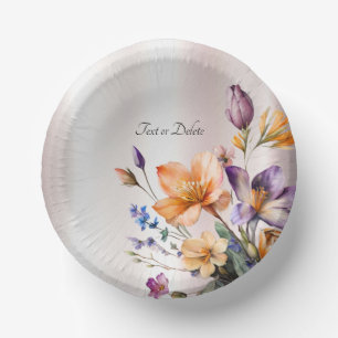 Farbenfrohe Frühlingsblumen Pappteller