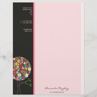 Farbenfrohe Frühlingsblumen Pop Treppe Whimsical & Briefkopf