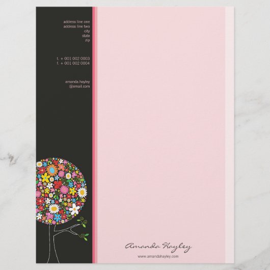 Farbenfrohe Frühlingsblumen Pop Treppe Whimsical & Briefkopf (Vorderseite)