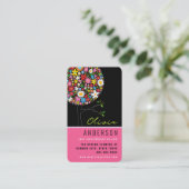 Farbenfrohe Frühlingsblumen Pop Treppe Whimsical & Visitenkarte (Stehend Vorderseite)