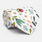Farbenfrohe Frühlingsblumen und Blattmuster Krawatte (Gerollt)