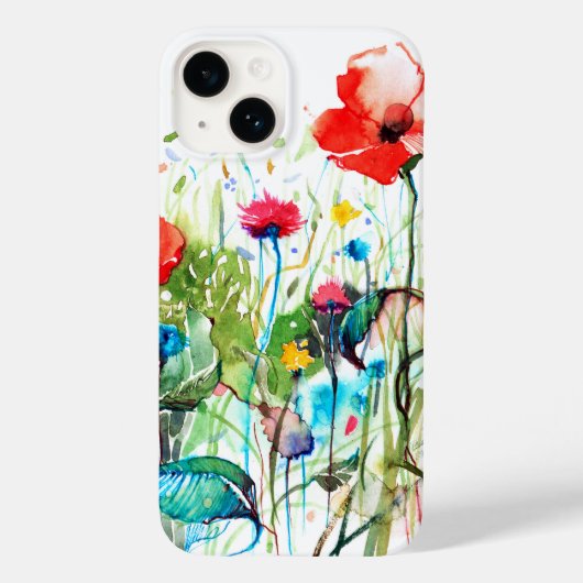 Farbenfrohe Frühlingsblumen und Rote Mohnblumen Case-Mate iPhone Hülle (Rückseite)