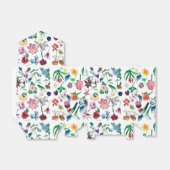 Farbenfrohe Frühlingsblumen Weiß Hintergrund Geschenkschachtel (Ungefaltet)